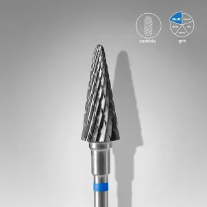 Foret à ongles en carbure, «cône» bleu, diamètre 6 mm, partie active 14 mm