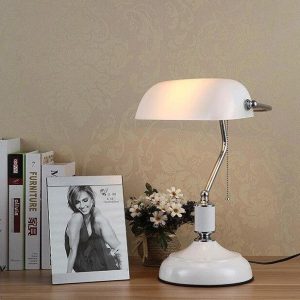 Lampe de Banquier Blanche