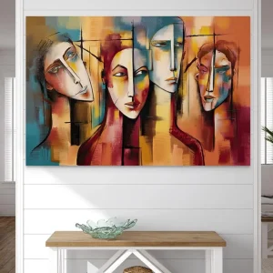 Tableau Abstrait Quatuor Chromatique
