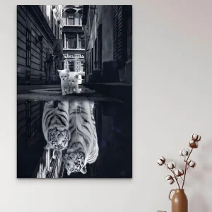 Tableau Chat Noir et blanc Le Tigre