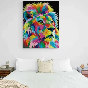 Tableau Lion Pop art Portrait